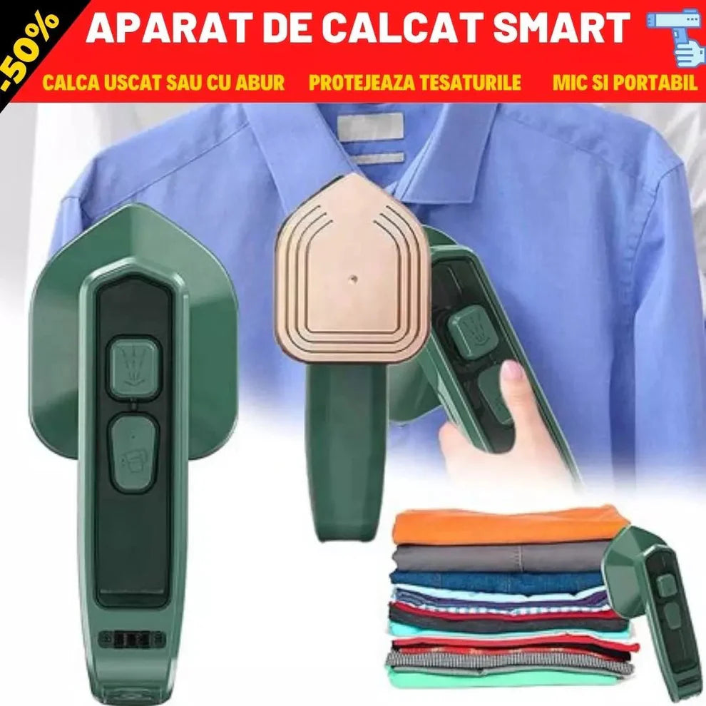 Mini Fier de Călcat Portabil cu Abur 2 în 1 – Călcare Uscată și cu Abur